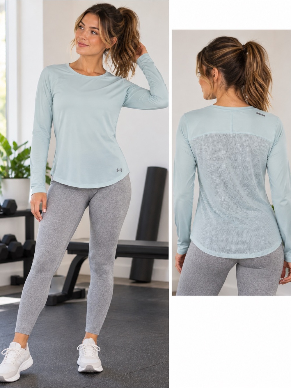 Under Armour HeatGear Baby Blue Long Sleeve Top